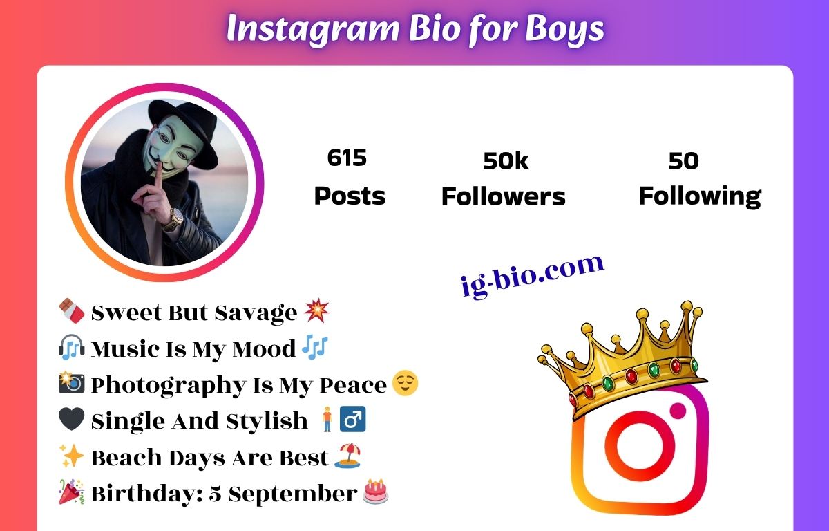 Instagram Bio for Boys